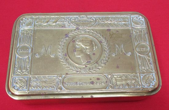  British WWI Christmas 1914, Brass Princess Mary Gift Tin — image 2