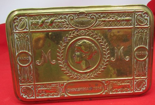  British WWI Christmas 1914, Brass Princess Mary Gift Tin — image 3