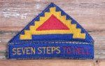 US Post WWII 7th Army SSI & Tab, Seven Steps …