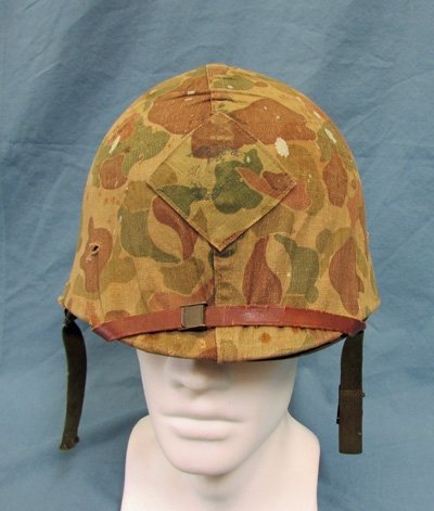  US Korean War Era USMC Helmet, Camouflage Cover — image 2