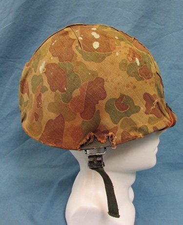  US Korean War Era USMC Helmet, Camouflage Cover — image 4