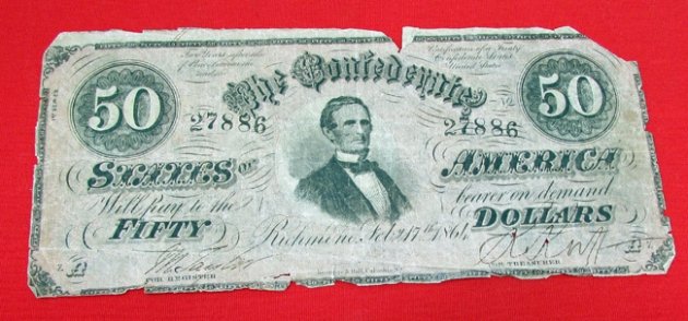  US Civil War Confederate FIfty  Dollar Bill — image 2