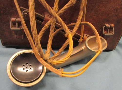  Japanese WWII Type 92 Field Phone & Leather Transport Case — image 6