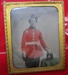 British Indian Mutiny Era, Hand Tinted Soldier Ambrotype, 1/6th Plate