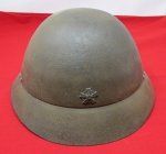 Japanese WWII Civil Defense Helmet, Two-Piece Shell