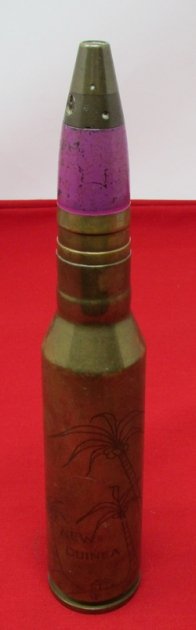  Japanese WWII Trench Art Projectile & Case, New Guinea, INERT — image 2