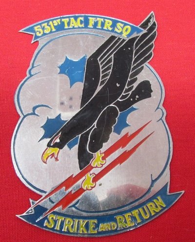  US Vietnam War 531st Tactical Fighter Squadron, Plaque Insignia, Theater Made — image 2