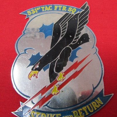  US Vietnam War 531st Tactical Fighter Squadron, Plaque Insignia, Theater Made — image 3