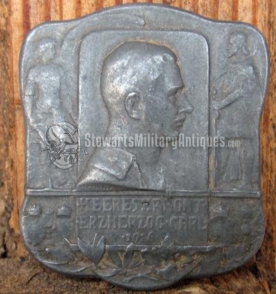  Austrian WWI Patriotic Cap Badge, Herzog Carl, Armee Front 1916 — image 2