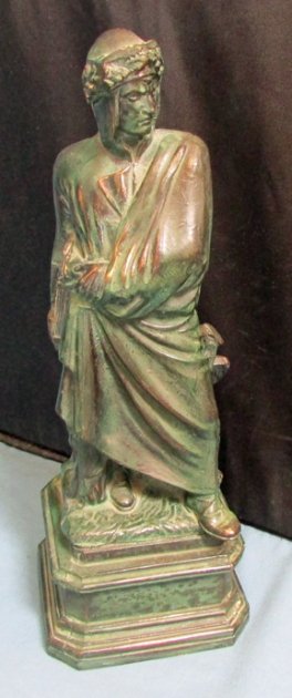  Italian, Early 20th Century Souvenier Stature of Dante, Spelter — image 2
