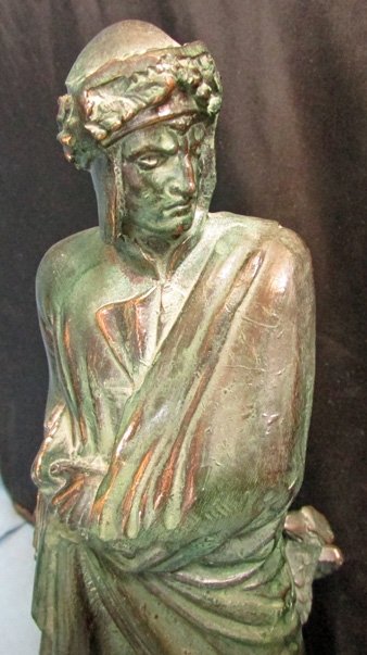 Italian, Early 20th Century Souvenier Stature of Dante, Spelter — image 3
