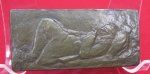 French WWI Patriotic Bronze Plaque, Soldier in Repose