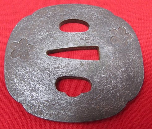  Japanese Tsuba with Cherry Blossom Motif — image 3