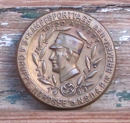  German WWII Tinnie, SA Gruppe Nordsee Tinnie, 1933 — image 2