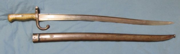  French M1866 Chassepot Bayonet & Scabbard, Tulle 1875 — image 3