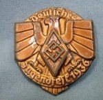 German WWII Tinnie, HJ Festival 1936, Bronze