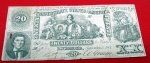 US Civil War Confederate Twenty Dollar Bill, First Series, 1861