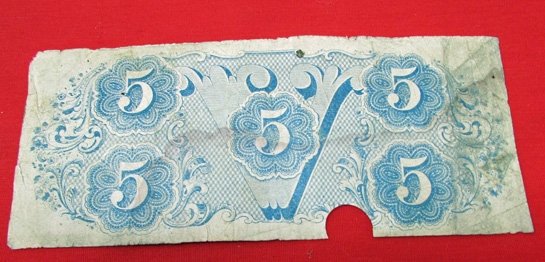  US Civil War, Confederate Five Dollar Bill, Richmond 1862, 2nd Series — image 5
