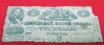 US Civil War, Confederate Two Dollar Bill, Richmond 1862