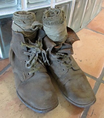  Japanese WWII Army Issue Enlisted Field Shoes, Hobnails and Heel Irons and Puttees — image 2