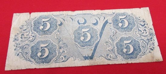  US Civil War, Confederate Five Dollar Bill, Richmond 1863, 3rd Series — image 5
