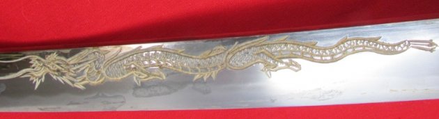  Japanese Katana, 25 Inch Blade, Carved Dragon — image 6