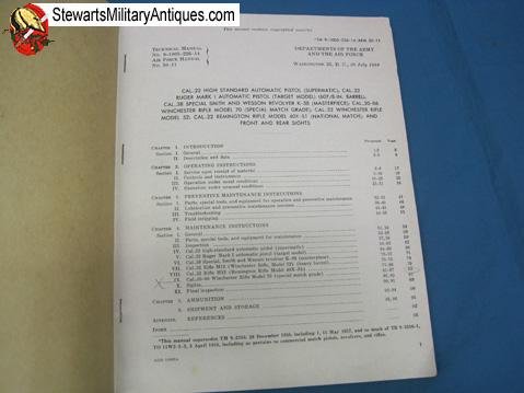  US Cold War Manual TM 9-1005-226-14 Handgun Maintenance, Unit Level 1959 — image 3