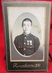 Japanese Early Taisho Era Soldier CDV, 2 Medals, Sacred Treasure