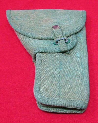  Canadian WWII Browning Hi-Power Canvas Pistol Holster, Canadian Mfg 1940 — image 2