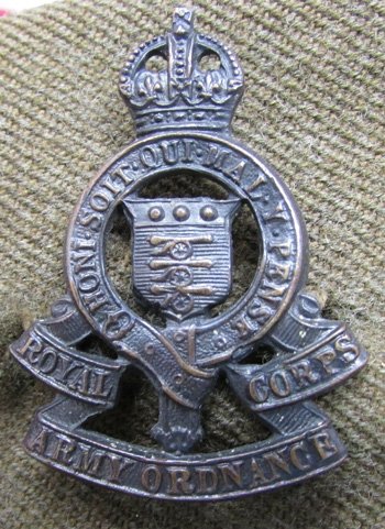  British WWII, Wool Overseas Hat, Army Royal Ordnance Corps — image 3