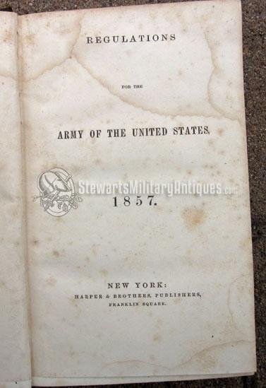 US Civil War Book, US Army Regulations 1857, Jefferson Davis Secretary of War — image 3