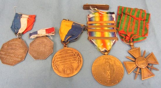  US WWI, New Jersey Soldier Five Medal Group, Named, Croix de Guerre — image 8