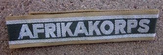 German WWII Afrika Korps Cuff Title, Silver Flat Wire Embroidery — image 3
