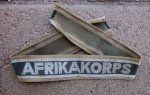 German WWII Afrika Korps Cuff Title, Silver Flat Wire Embroidery