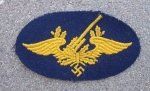 German WWII Yellow on Blue Wool Flak Artillery Patch