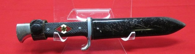  German WWII Hitler Youth Knife & Scabbard, RZM M2, 1938 Emil Voos — image 2