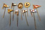 German Enameled Yachting & Maritime Pennant Stickpin Lot