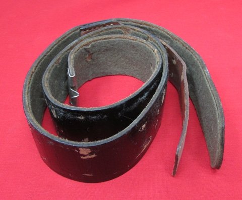 German WWII Wehrmacht Black Patent Leather Dress Belt, Maker Marked — image 2