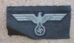 German WWII Heer Enlisted Panzer Coat Eagle, Gray On Black