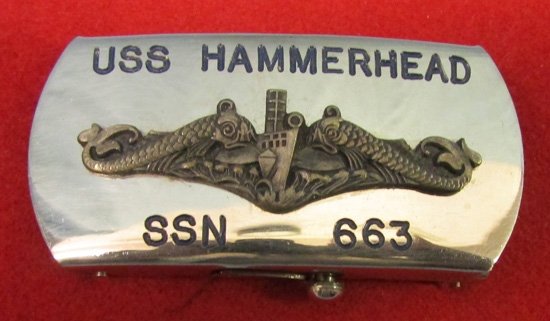  US Cold War Era, SSN 663M, Submarine Souviner Buckle,  USS Hammerhead — image 2