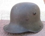 German WWI Stahlhelm, Si66, Liner Band & Rivets, Original Paint