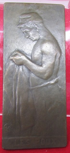  French WWI Patriotic Bronze Plaque, Les Poux (Lice) — image 2