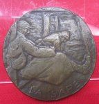 French WWI Patriotic Bronze Plaque, La Sape (The Trench)