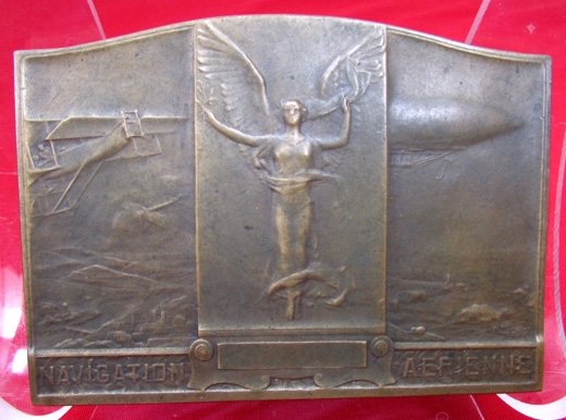  French WWI Patriotic Bronze Plaque, Two Sided, Aviation, 100 x 73 mm — image 2