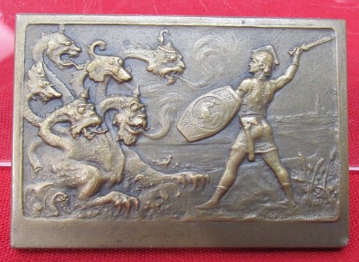  French WWI Patriotic Bronze Medal, Henri Nocq — image 2