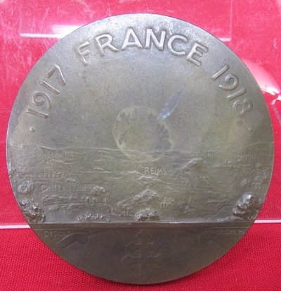  French WWI Patriotic Bronze Plaque, American Doughboy 1918-1919 — image 3