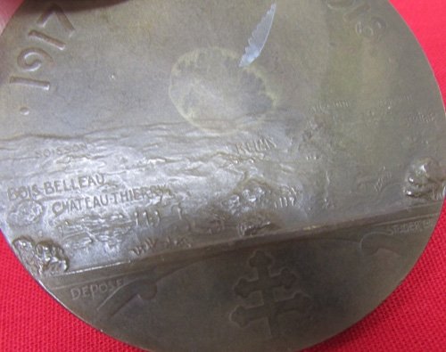  French WWI Patriotic Bronze Plaque, American Doughboy 1918-1919 — image 4