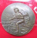 French WWI Patriotic Bronze Plaque, American Doughboy 1918-1919