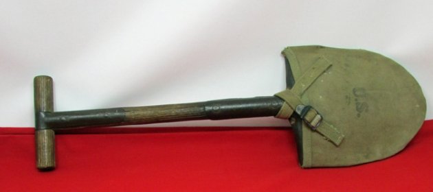  US WWII T-Handle Shovel & Kaden Bros 1942 Marked Cover, — image 2