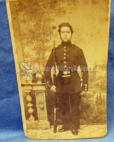 German, Franco-Prussian War CDV, Armed Infantryman, Fusilier Battalion — image 2